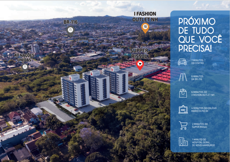 APARTAMENTO NA PLANTA COM 2 DORMITÓRIOS – NOVO HAMBURGO – VILA ROSA