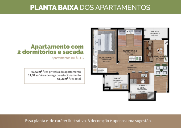 APARTAMENTO NA PLANTA COM 2 DORMITÓRIOS – SAPUCAIA DO SUL – NOVA SAPUCAIA