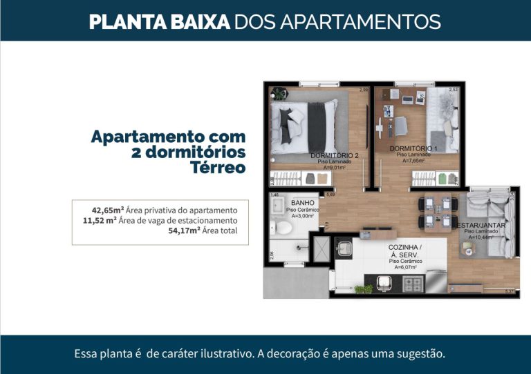 APARTAMENTO NA PLANTA COM 2 DORMITÓRIOS – NOVO HAMBURGO – CANUDOS