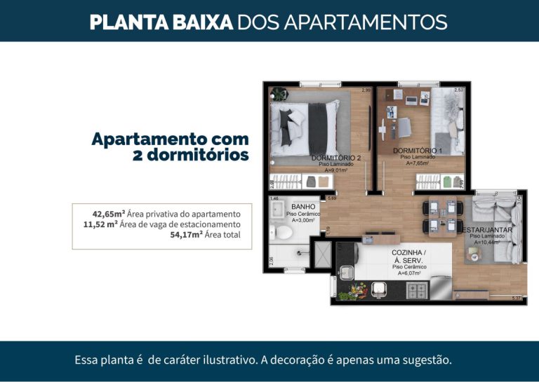 APARTAMENTO NA PLANTA COM 2 DORMITÓRIOS – NOVO HAMBURGO – CANUDOS