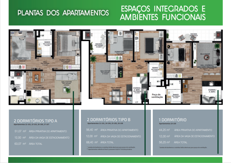 APARTAMENTO NA PLANTA COM 2 DORMITÓRIOS – GRAVATAÍ – CADIZ