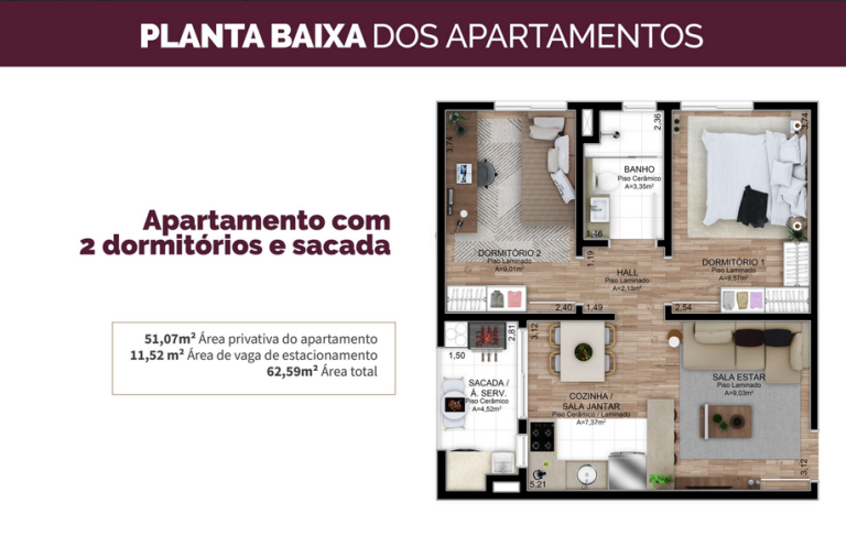 APARTAMENTO NA PLANTA EM GRAVATAÍ – BAIRRO ORIÇÓ