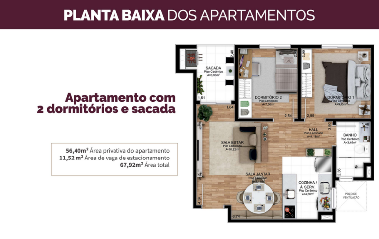 APARTAMENTO NA PLANTA EM GRAVATAÍ – BAIRRO ORIÇÓ